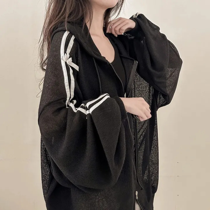 2026 Women's thin open - front cardigan in Korean style, made of linen, with a knitted texture. It's a shawl - like air - conditioner - suit