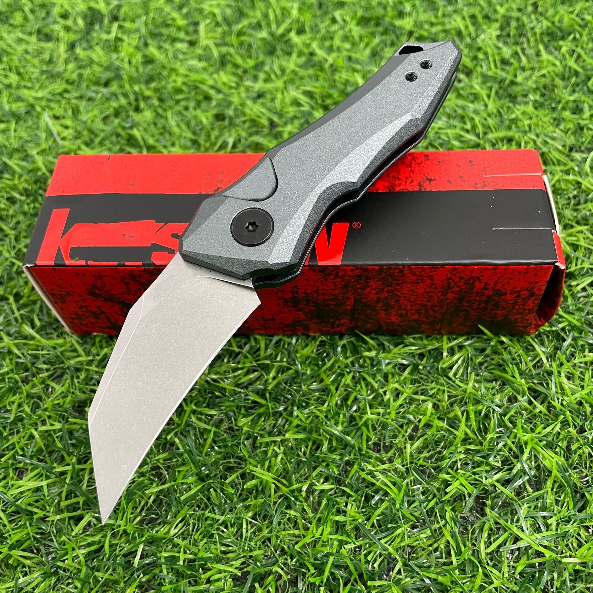 KS 7350 Pocket Folding Knife 8Cr13MoV Steel Blade Aluminum Alloy Handle Outdoor Hunting Cutting Travel Hiking Portable Knives