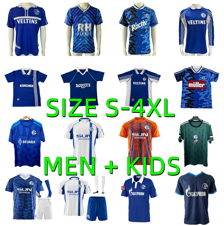25 26 Schalke 04 Soccer Jerseys 1988 1989 2001 2002 2010 2011 Retro OUWEJAN PALSSON LODE LATZA TERODDE PIERINGER MATRICIANI RAUL 2025 2026 Football Shirt