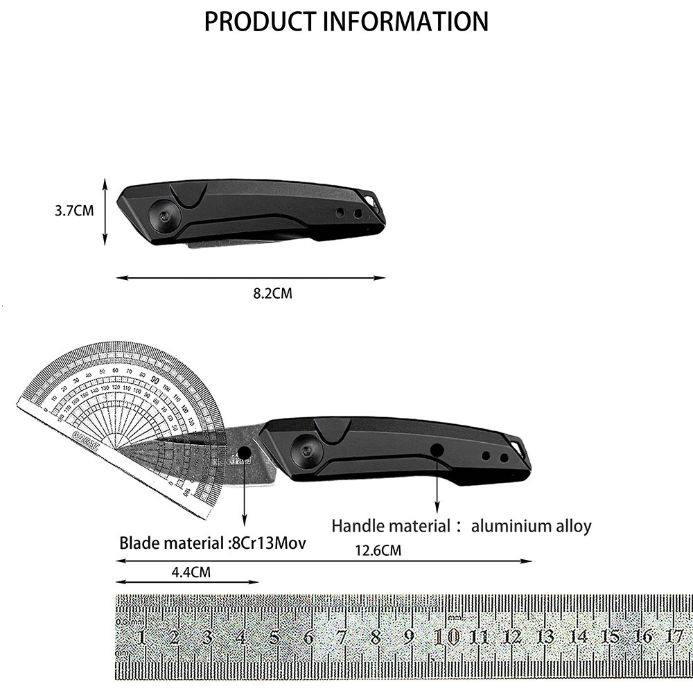 High-Quality KS 7250 Pocket Folding Knife 8Cr13MoV Blade Aluminum Alloy Handle Outdoor Camping Fishing Everyday Carry Knives