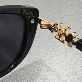 New Light Luxury Diamond Studded Designer Sunglasses, Fashionable Women's UV400 Cat Eye Metal Square Sunglasses, Trendy Must-have Outdoor Sports 