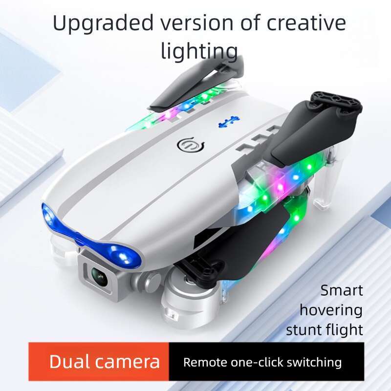 E99 E88D Foldable Drone 4K HD Aerial Photography Quadcopter LED Light Air Pressure Altitude Hold RC Aircraft Kids Mini Drone Toy for Beginners CKS