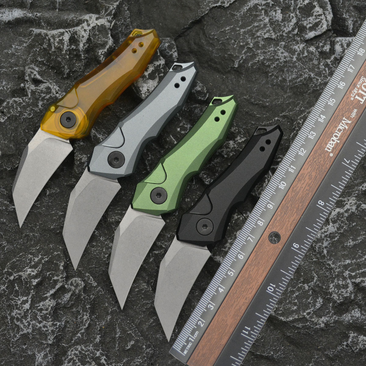 KS 7350 Pocket Folding Knife 8Cr13MoV Steel Blade Aluminum Alloy Handle Outdoor Hunting Cutting Travel Hiking Portable Knives