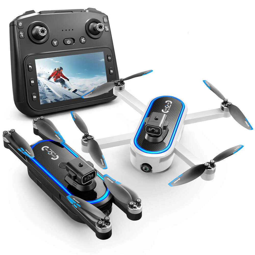 S186 Brushless Drone with Display Remote Control Obstacle Avoidance Optical Flow Positioning Foldable Quadcopter 4K HD Intelligent Aerial Photography 