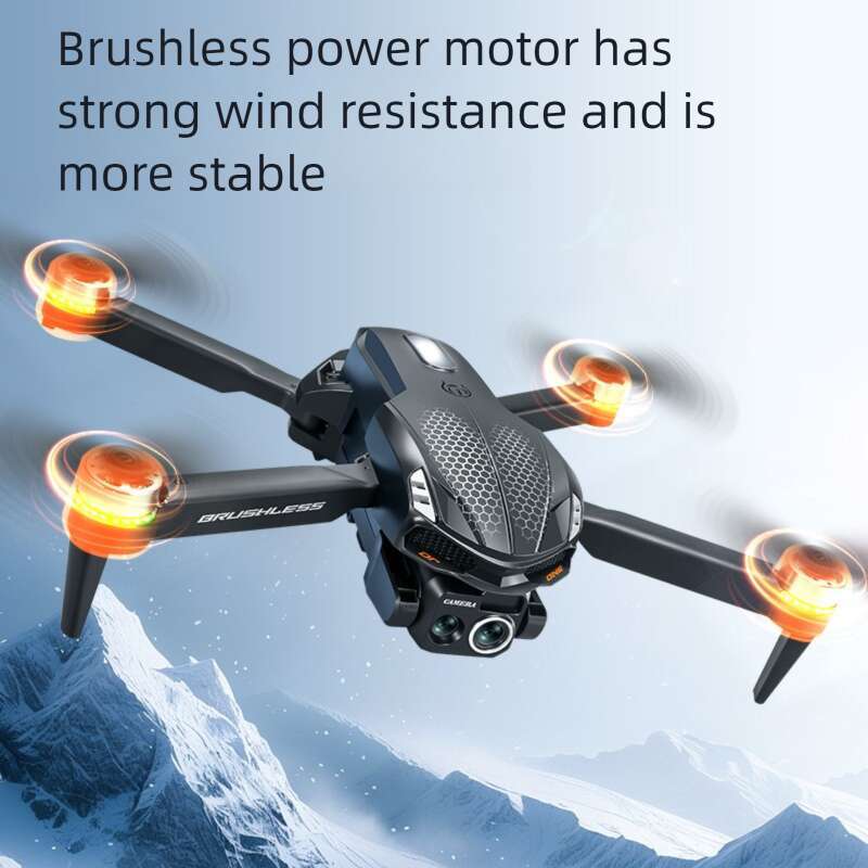 S168 Screen Control Brushless Drone Optical Flow 4-Side Obstacle Avoidance LED Light 4K HD Aerial Photography Foldable Quadcopter RC Aircraft CKS