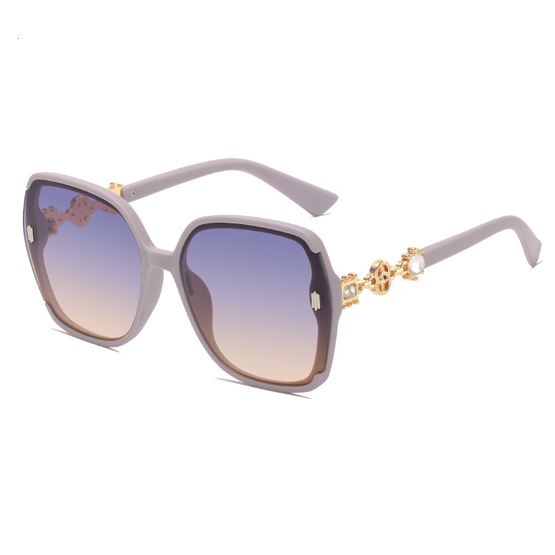 New Style Designer Sunglasses Large Frame UV Protection Eyewear For Women Outdoor Cycling Driving Beach Street Shooting Round Face Slimming Personalit