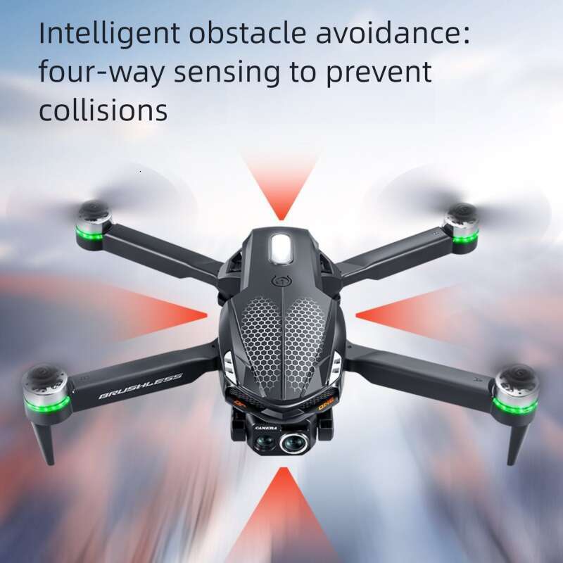 S168 Screen Control Brushless Drone Optical Flow 4-Side Obstacle Avoidance LED Light 4K HD Aerial Photography Foldable Quadcopter RC Aircraft CKS