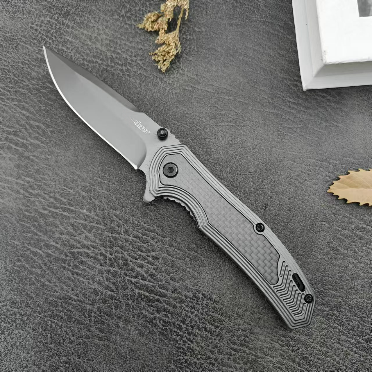 8310 Pocket Folding Knife High Hardness 420 Steel Inlaid Carbon Fiber Handle Camping Outdoor Survival Fishing Hunting EDC Tool