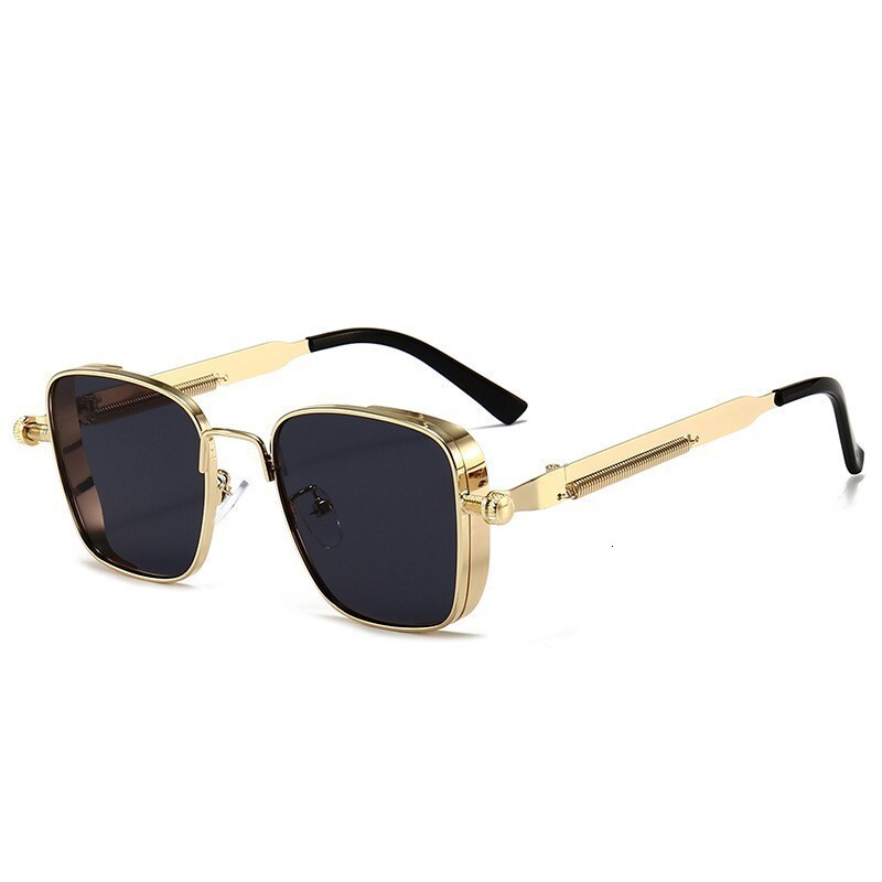 New Personalized Square Designer Sunglasses Steam Punk European Metal Frame Eyewear For Women Outdoor Street Shooting UV Protection Fashion Sun Shade 