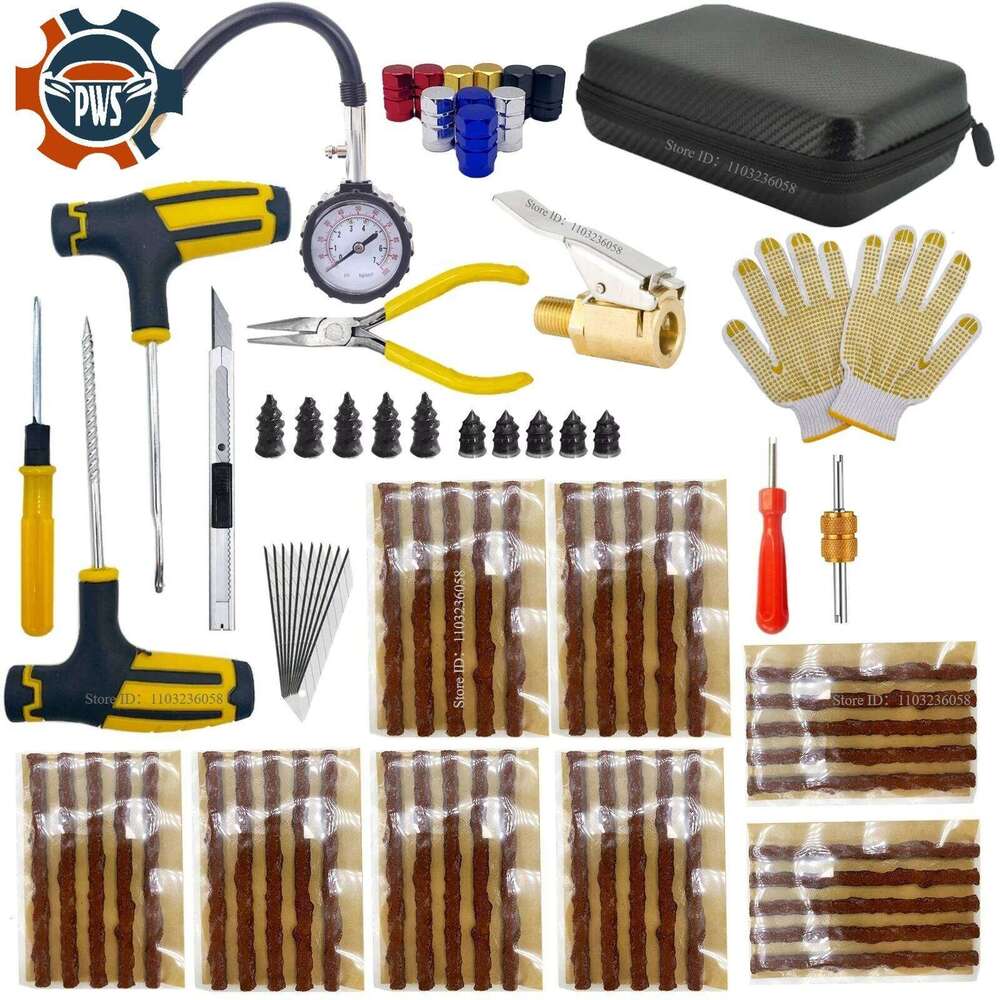 AYSIM Auto Kit Plug Tools Tyre Puncture Emergency for Universal Tire Strips Stiring Glue Repair Tool