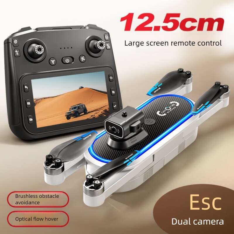 S186 Brushless Drone with Display Remote Control Obstacle Avoidance Optical Flow Positioning Foldable Quadcopter 4K HD Intelligent Aerial Photography 