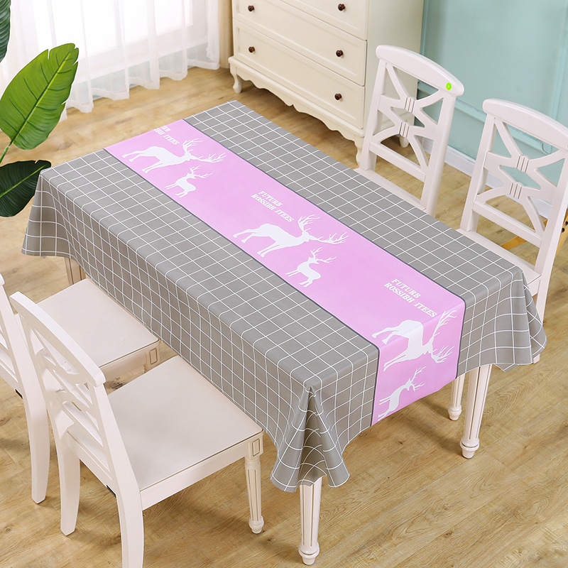 YL-38590 Custom Premium Tablecloth, Waterproof, Oil-proof, Wash-free, Rectangular Grid Tablecloth