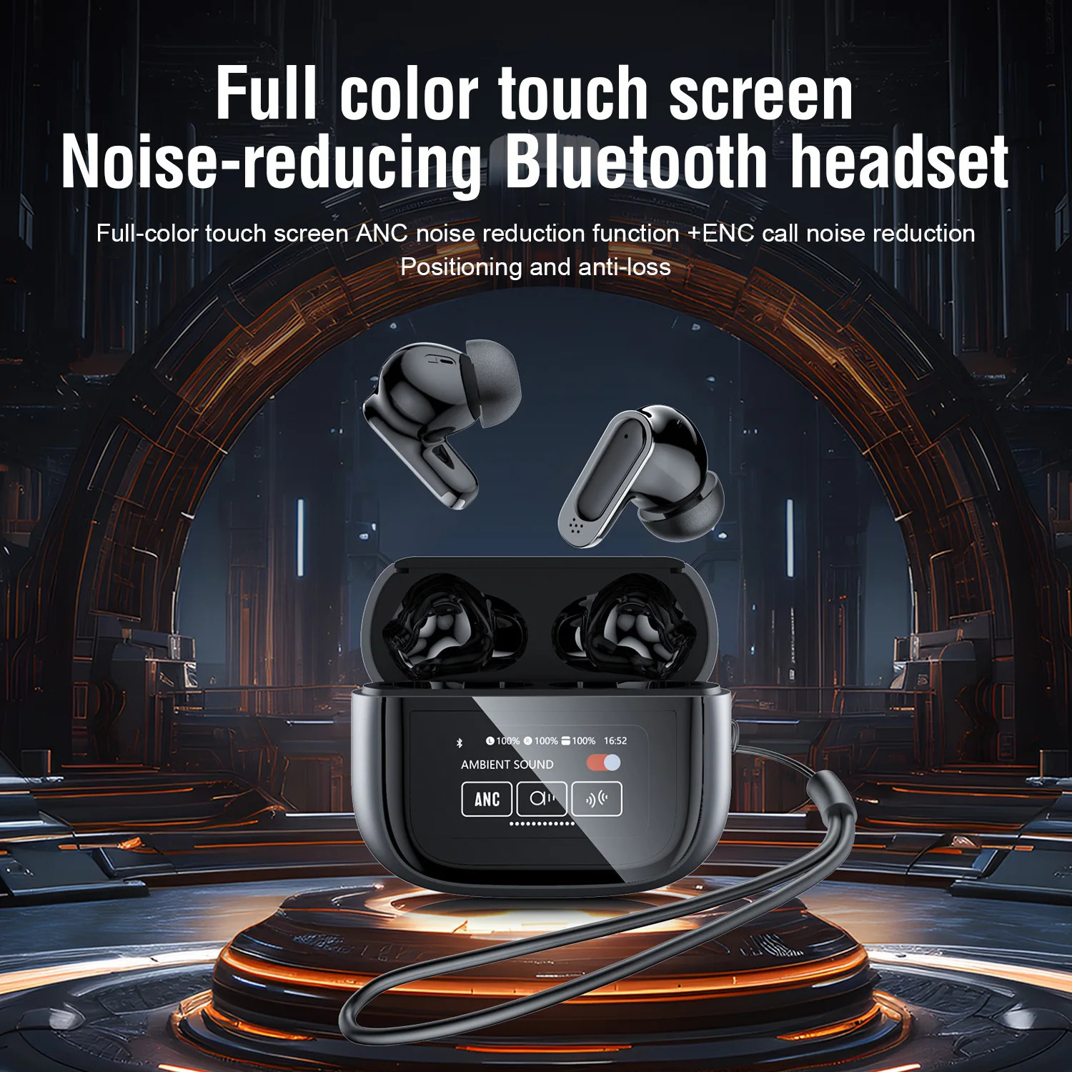 BOSECXT Ultra V11 Smart Touch Multi functional Large Screen TWS Wireless ANC Noise Cancelling Earbuds Enc Heavy Bass Earbuds 260423