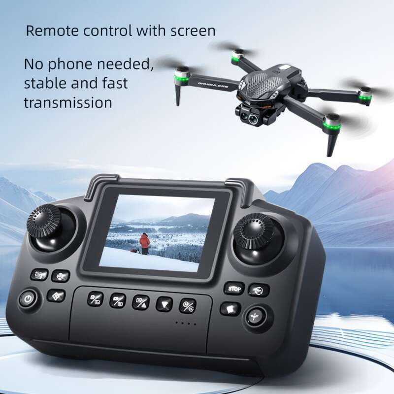 S168 Screen Control Brushless Drone Optical Flow 4-Side Obstacle Avoidance LED Light 4K HD Aerial Photography Foldable Quadcopter RC Aircraft CKS