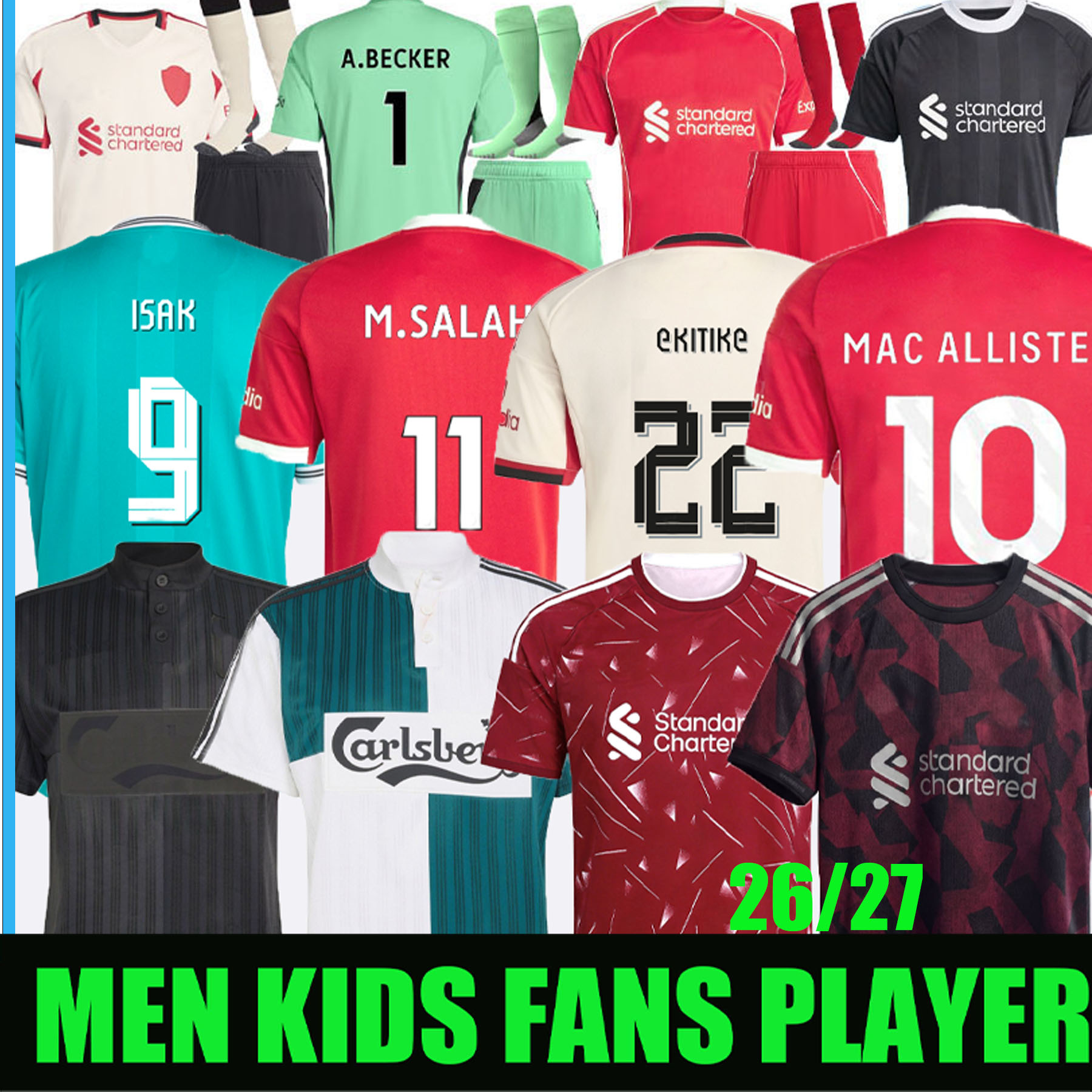 25 26 27 WIRTZ EkitikE ISAK soccer jerseys special Blackout DIOGO J. frimpong Kerkez 2025 2026 Camiseta men kids football shirts home MAC ALLISTER uniforms 2005 salah