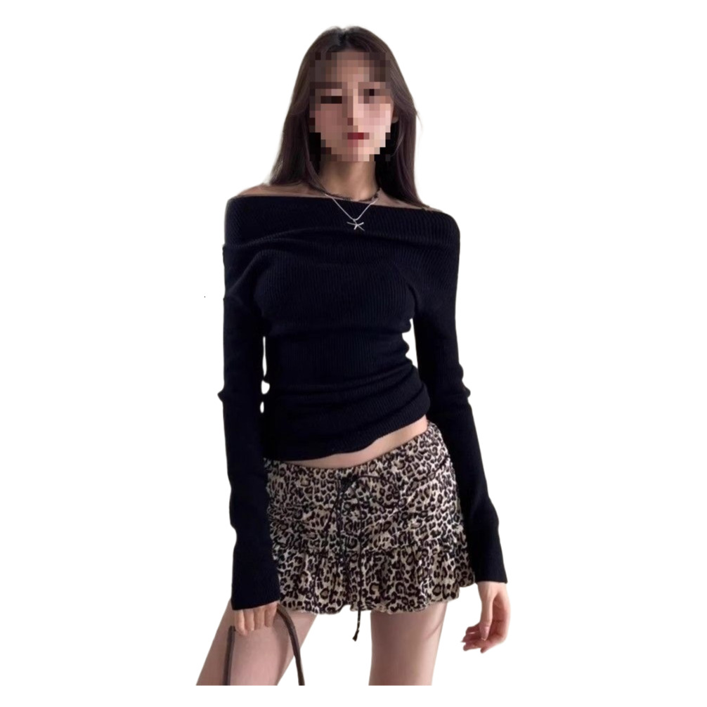 Autumn Leopard Print Bandage Design Cake Designer Skirt American Spicy Girl Retro Style A Line Mini Skirt Pants Elegant Temperament Casual Streetwear 
