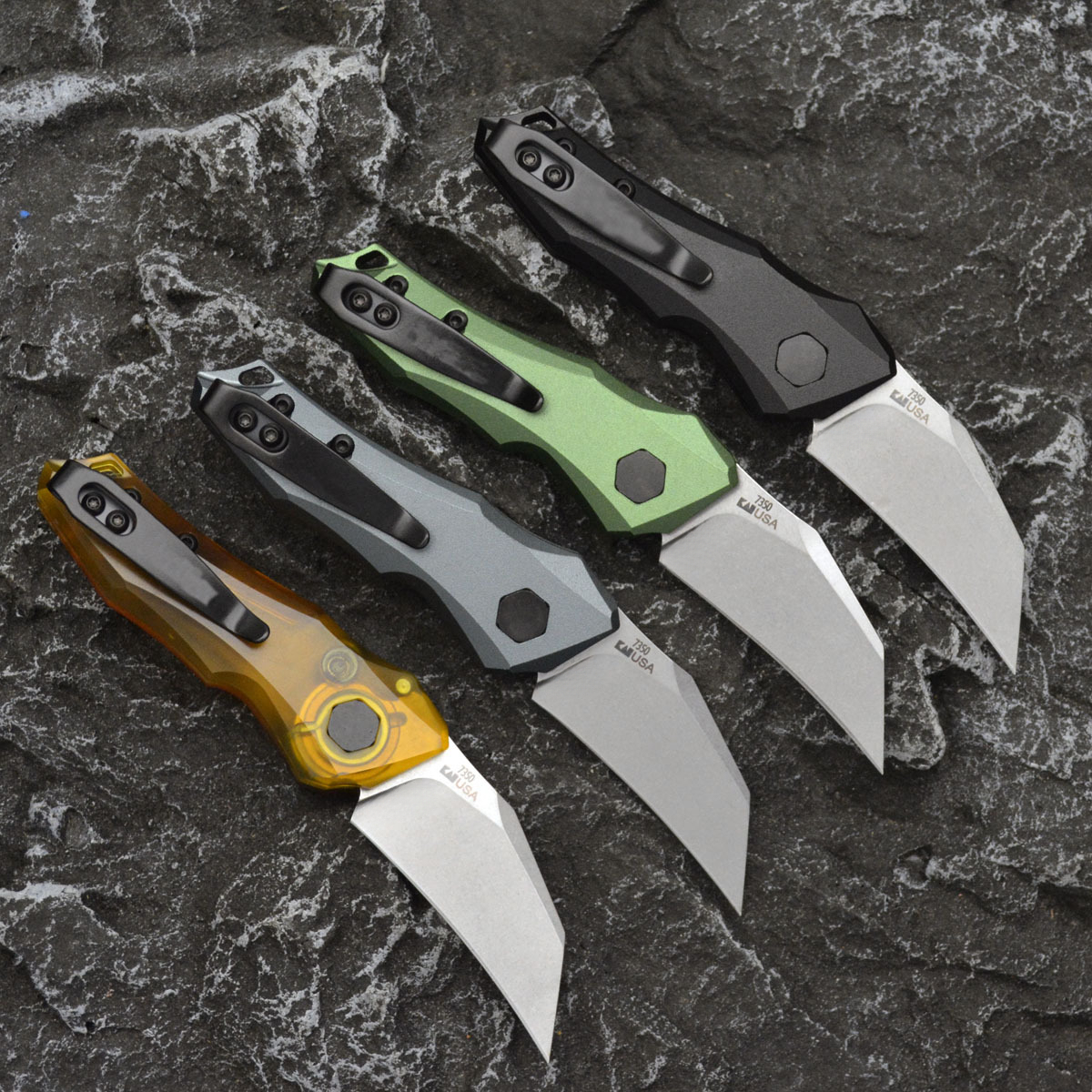 KS 7350 Pocket Folding Knife 8Cr13MoV Steel Blade Aluminum Alloy Handle Outdoor Hunting Cutting Travel Hiking Portable Knives