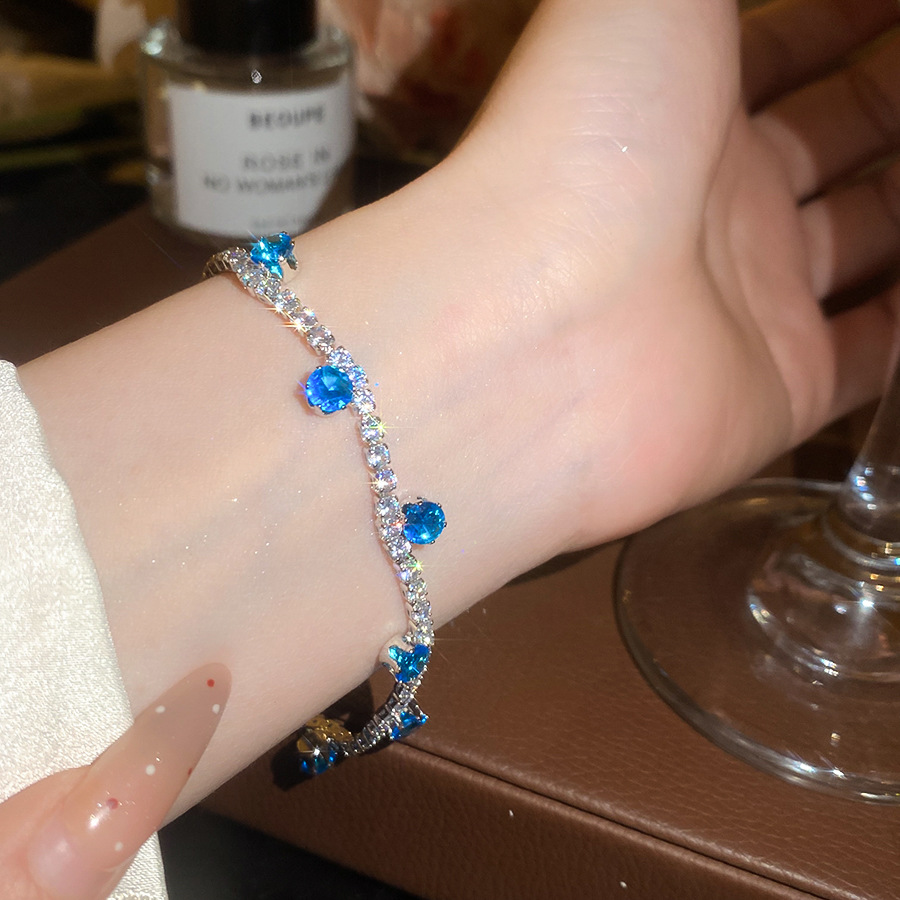 2026 New Colorful Zircon Round Flower Bracelet, Romantic Style Versatile Bangle, Light Luxury High-End Jewelry - view 7