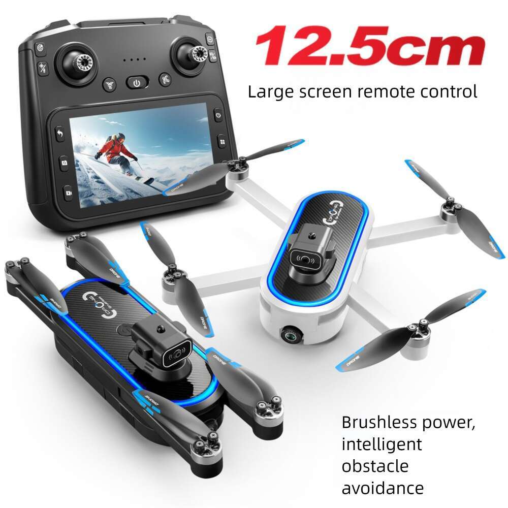 S186 Brushless Drone with Display Remote Control Obstacle Avoidance Optical Flow Positioning Foldable Quadcopter 4K HD Intelligent Aerial Photography 