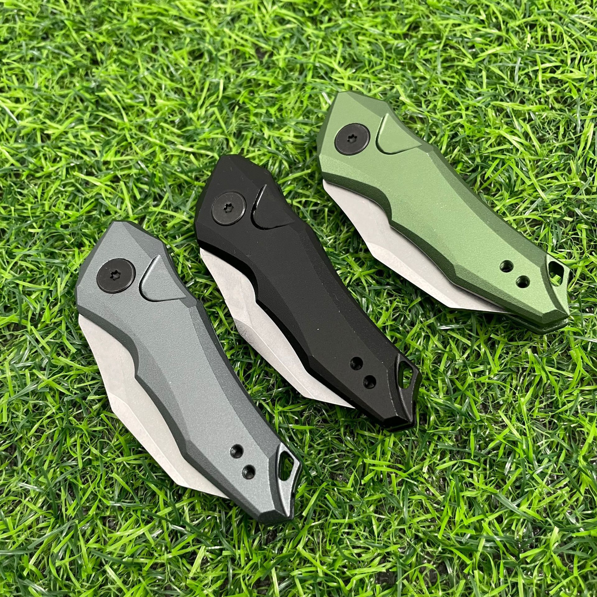 KS 7350 Pocket Folding Knife 8Cr13MoV Steel Blade Aluminum Alloy Handle Outdoor Hunting Cutting Travel Hiking Portable Knives