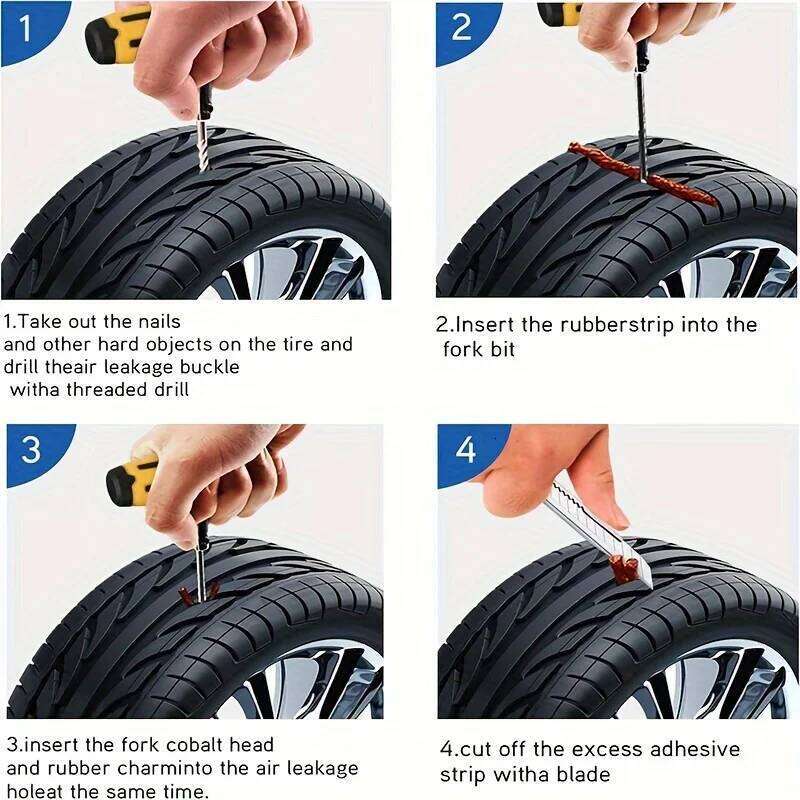 AYSIM Auto Kit Plug Tools Tyre Puncture Emergency for Universal Tire Strips Stiring Glue Repair Tool