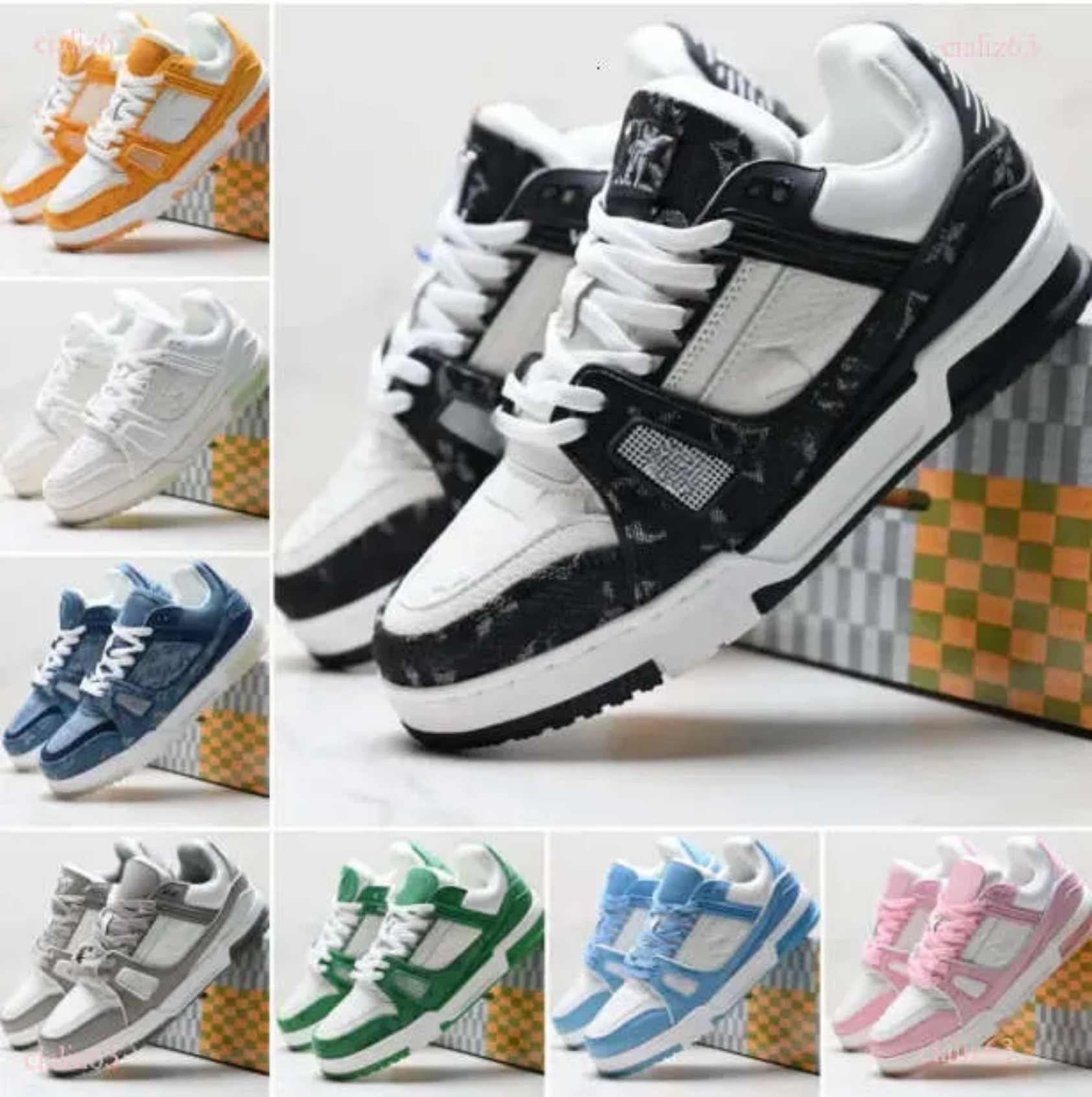 lvs shoes Designer Sneaker casual Shoes Men Running Trainer Calfskin Leather Abloh Overlays womens sneakers shoes