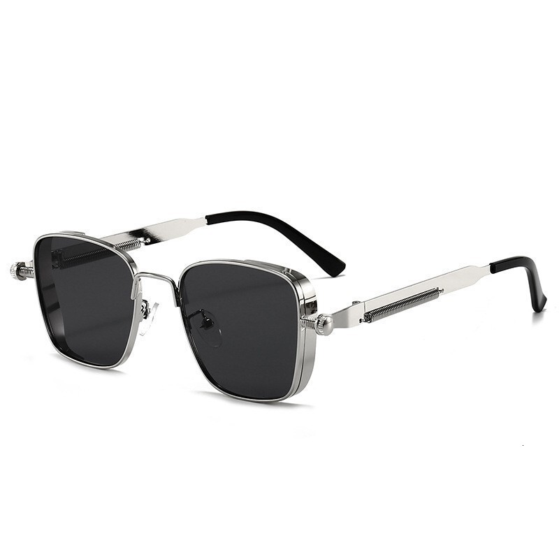 New Personalized Square Designer Sunglasses Steam Punk European Metal Frame Eyewear For Women Outdoor Street Shooting UV Protection Fashion Sun Shade 