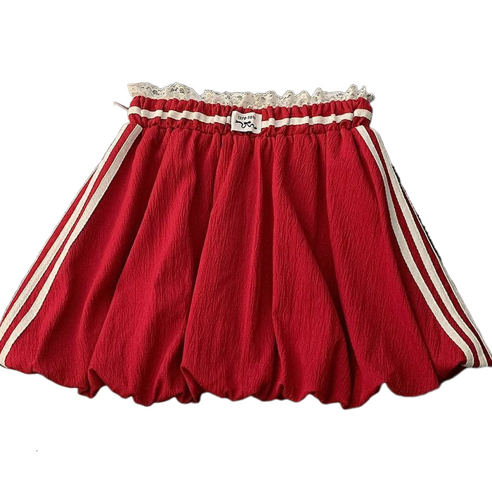 Summer Korean New Lace Trim Color Block Bud Designer Skirt Elastic High Waist Anti Exposure Mini Skirt Casual Trendy Versatile Half Skirt For Women
