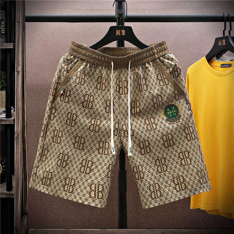 Designer 2026 Summer Ice Silk Casual Shorts Luxury For Men, Trendy Sports Basketball Pants, Loose Cool Five-point Beach Pants Free Shipping