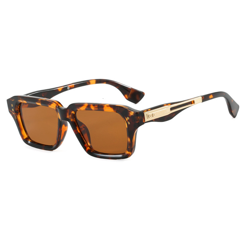 Retro Minimalist Designer Sunglasses Luxury Men's Business New Style Personalized Square Frame Sunglasses Trendy Sun Shading Outdoor Sports Cycli - view 6