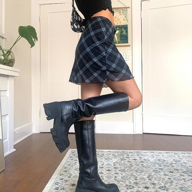 Spicy Girl Blue White Plaid Mesh Double Layer Ruffled Designer Skirt American Style High Waist Slim Casual Hip Wrapped Mini Skirt Elegant Temperament 