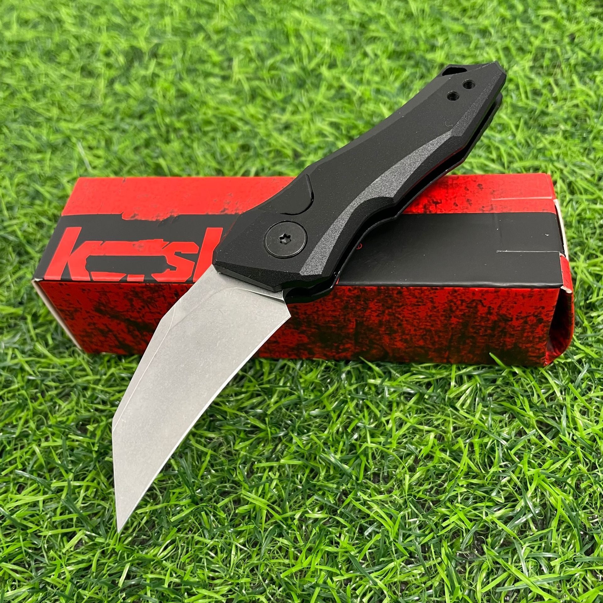 KS 7350 Pocket Folding Knife 8Cr13MoV Steel Blade Aluminum Alloy Handle Outdoor Hunting Cutting Travel Hiking Portable Knives