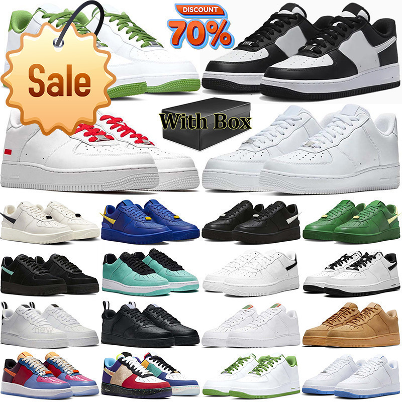 with box 1s designer shoes 1 women mens trainers forc one triple white black wheat panda high low designer outdoor sneakers casual 36-47 hot