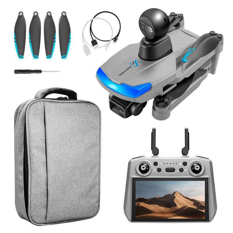 S185 Drone with 3-Axis Gimbal GPS Intelligent Positioning 7.2 Inch Touch Screen Remote Control 4K HD Aerial Photography Foldable Quadcopter RC Aircraf