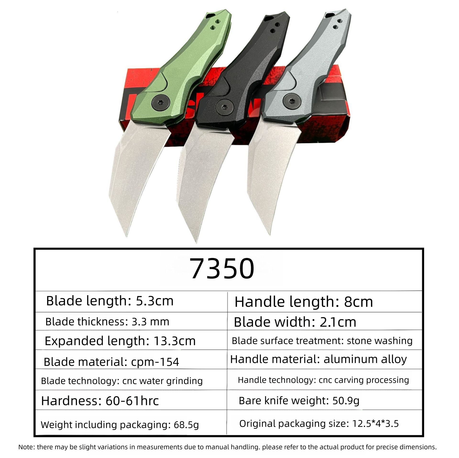 KS 7350 Pocket Folding Knife 8Cr13MoV Steel Blade Aluminum Alloy Handle Outdoor Hunting Cutting Travel Hiking Portable Knives