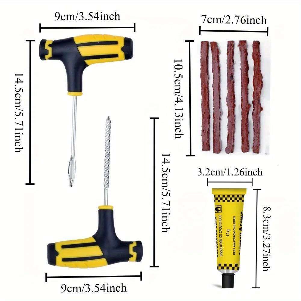 Professional Tool Set with High Strength Glue Comprehensive Kit for Quick Tire Damage Repair