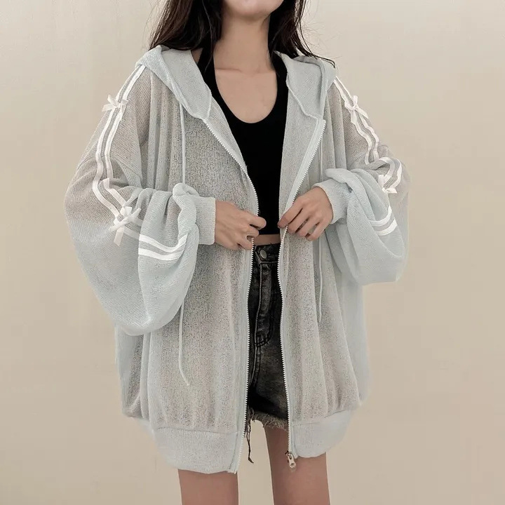 2026 Women's thin open - front cardigan in Korean style, made of linen, with a knitted texture. It's a shawl - like air - conditioner - suit