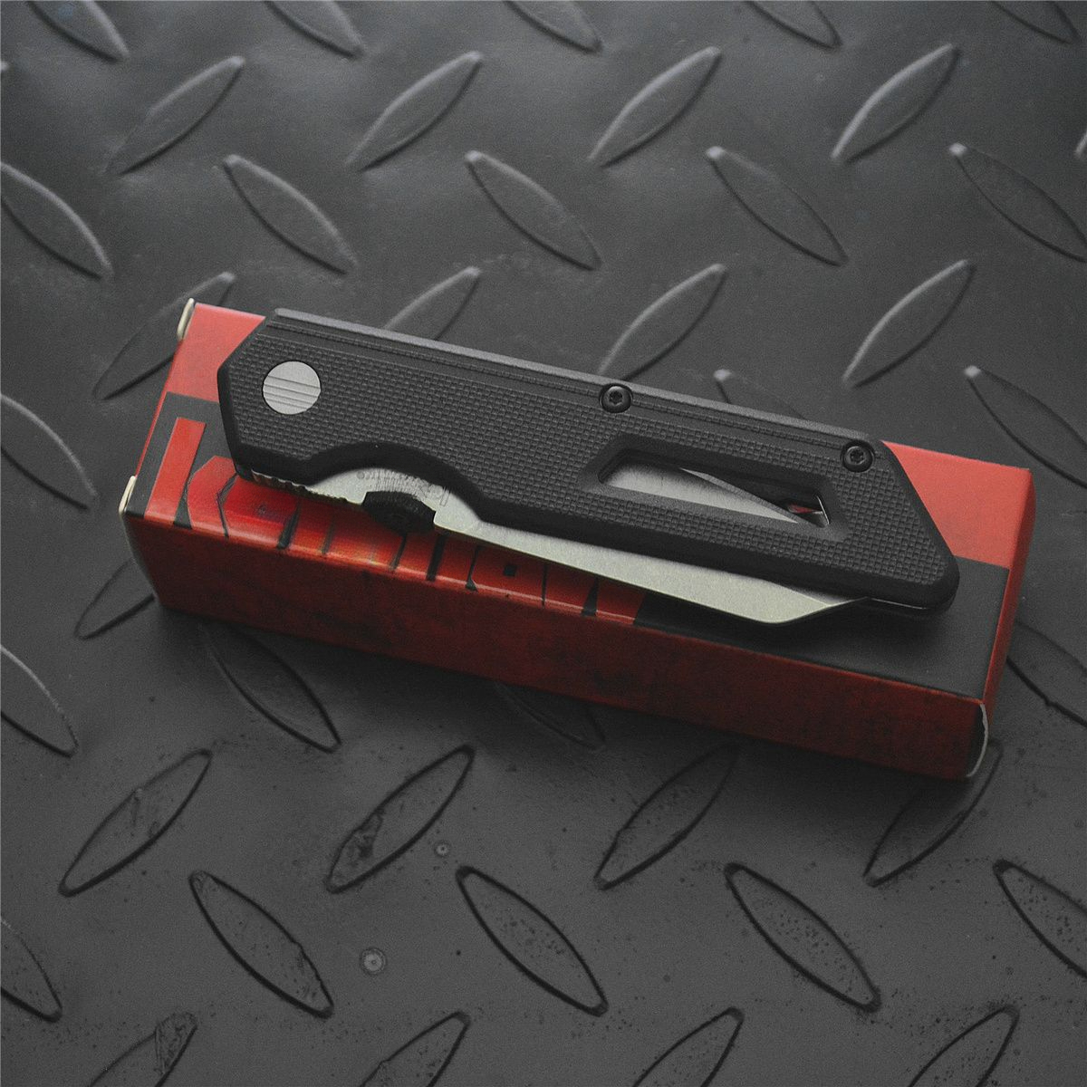 KS 2050 Compact Pocket Knife with 440C Blade and Nylon Fiber Handle - Essential Item for Outdoor Rock Climbing Men's Gifts