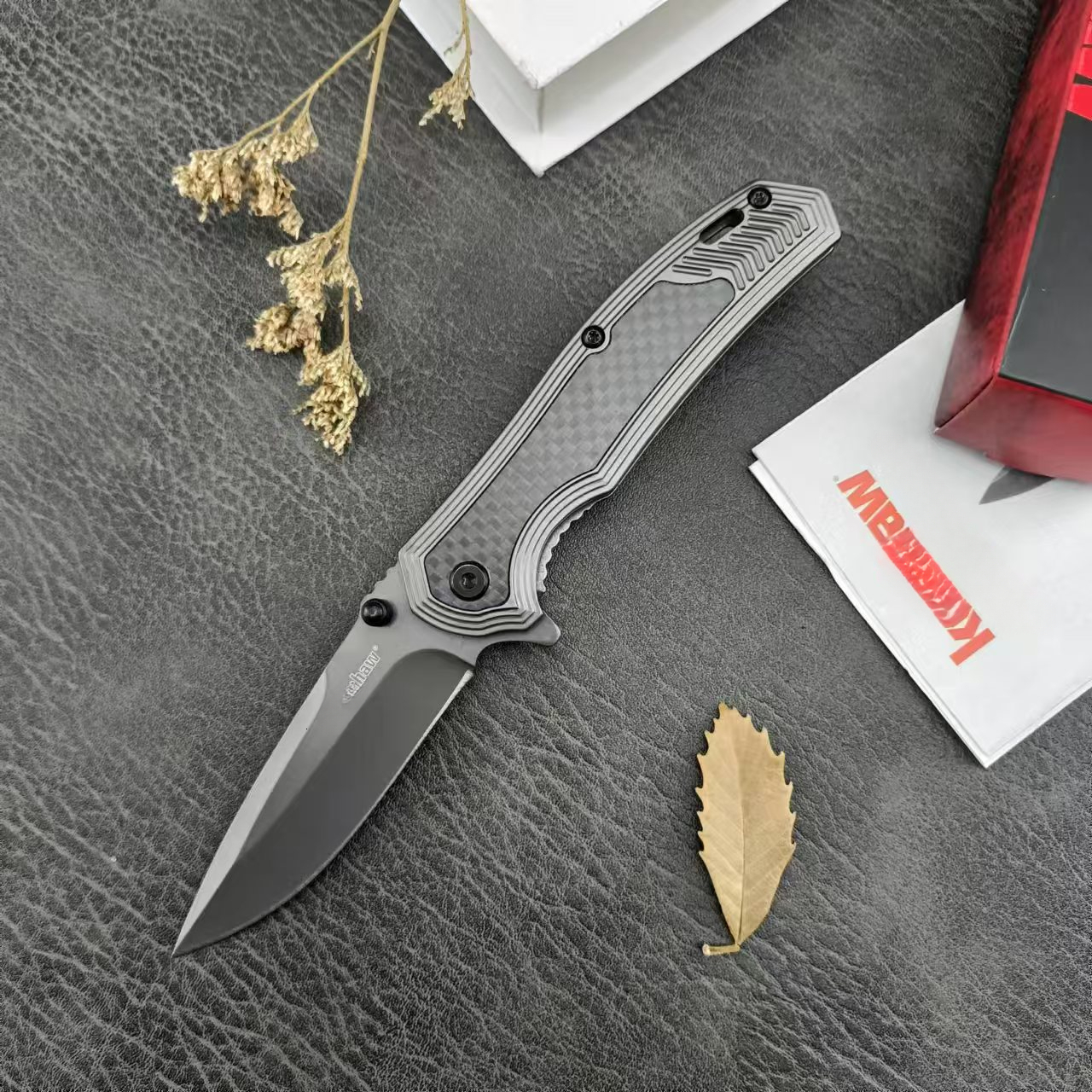 8310 Pocket Folding Knife High Hardness 420 Steel Inlaid Carbon Fiber Handle Camping Outdoor Survival Fishing Hunting EDC Tool