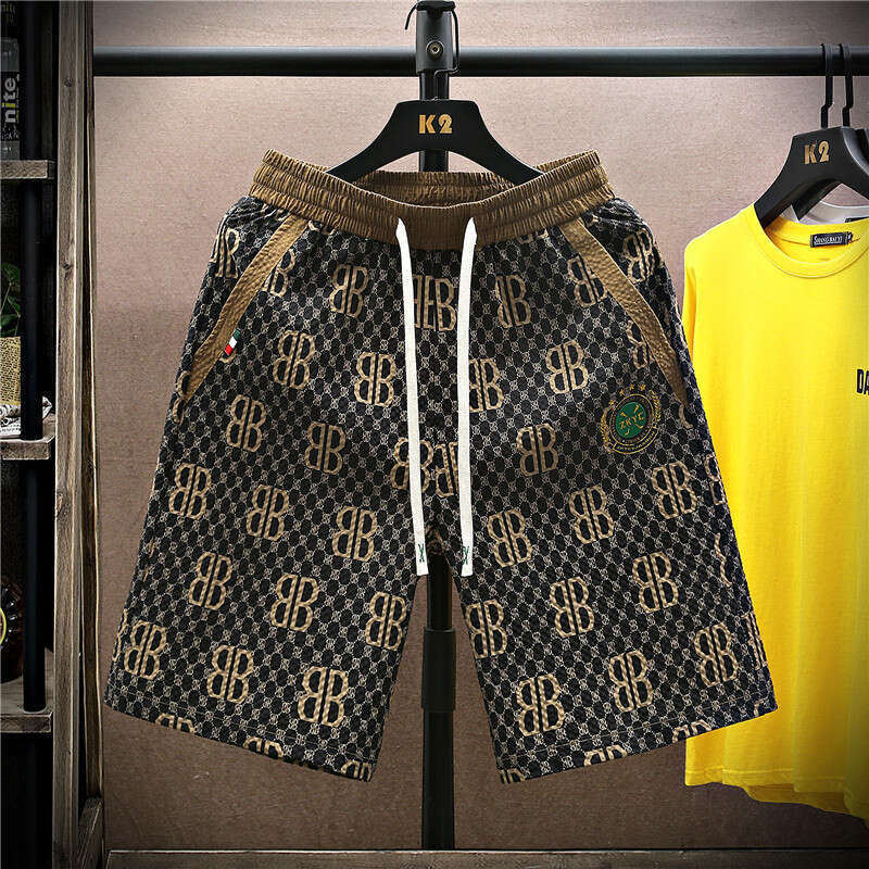 Designer 2026 Summer Ice Silk Casual Shorts Luxury For Men, Trendy Sports Basketball Pants, Loose Cool Five-point Beach Pants Free Shipping