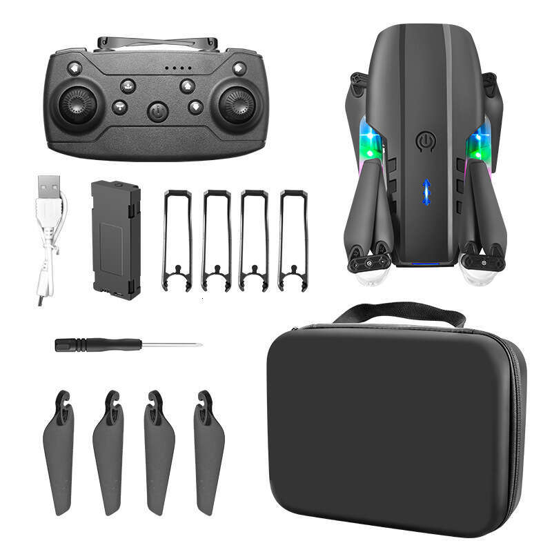 E99 E88D Foldable Drone 4K HD Aerial Photography Quadcopter LED Light Air Pressure Altitude Hold RC Aircraft Kids Mini Drone Toy for Beginners CKS