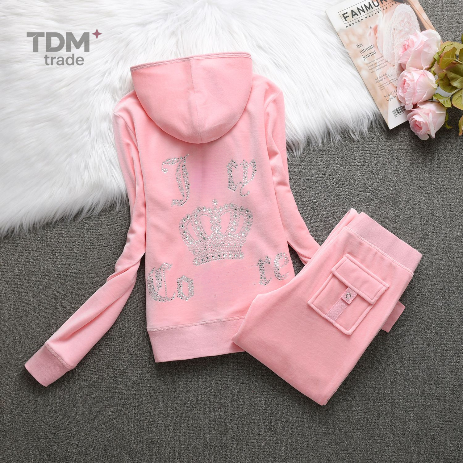 Juicy Tracksuit 2026 tracksuit women Velour Spring And Autumn Sportswear Two Piece Fashion Suit S3xl Veet Women Fallow juicy coture Tracksuit dress for women