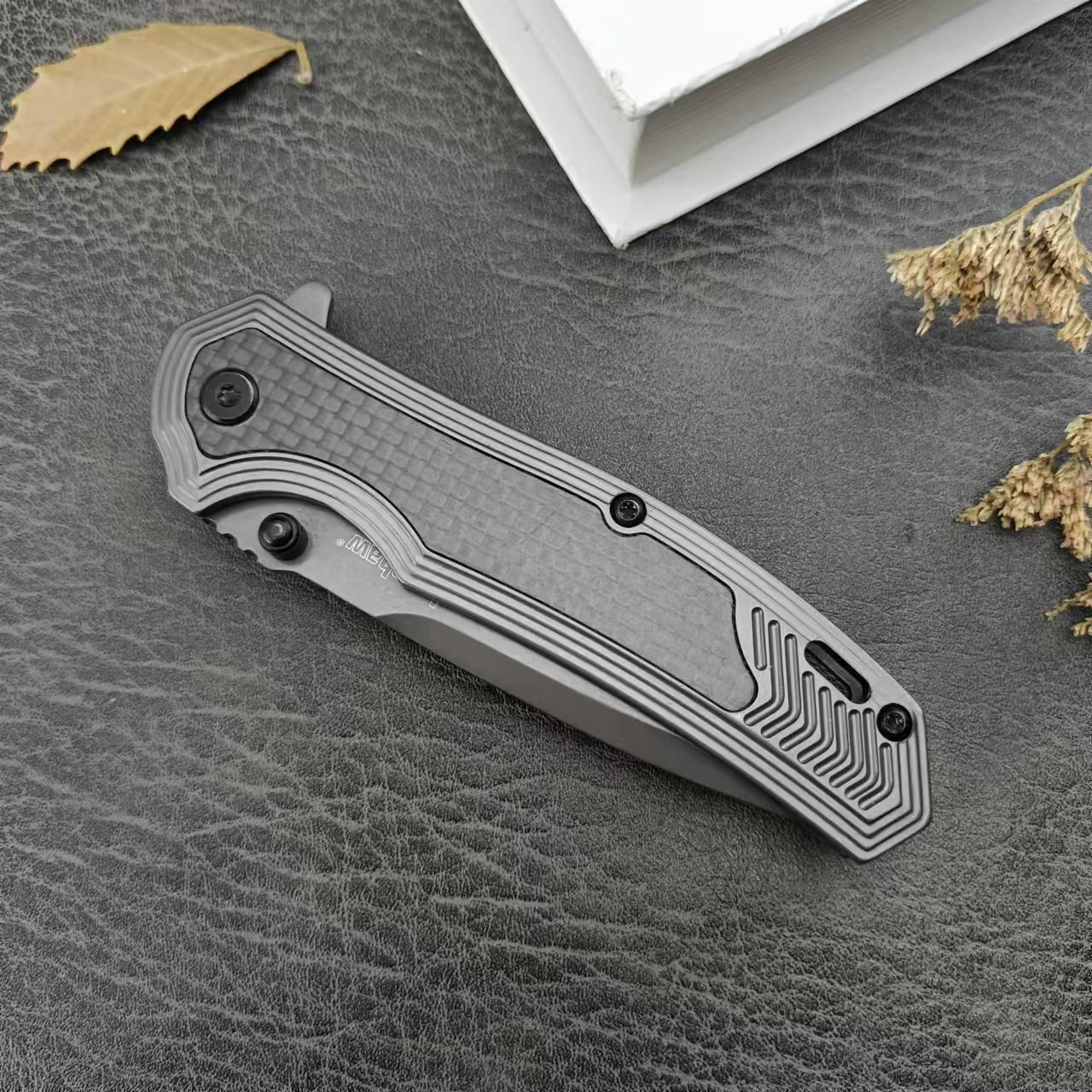 8310 Pocket Folding Knife High Hardness 420 Steel Inlaid Carbon Fiber Handle Camping Outdoor Survival Fishing Hunting EDC Tool