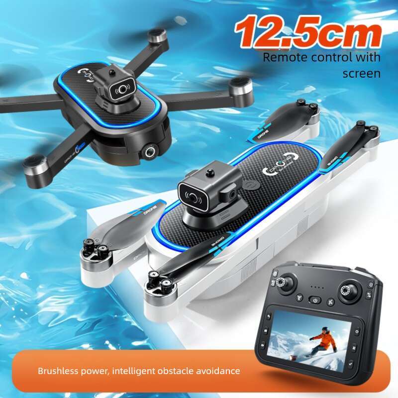 S186 Brushless Drone with Display Remote Control Obstacle Avoidance Optical Flow Positioning Foldable Quadcopter 4K HD Intelligent Aerial Photography 