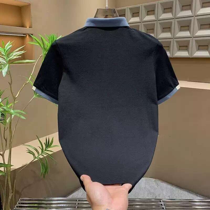 Luxury Designer 2026 European-style Trendy Brand Business Polo Shirt, Short-sleeved Men's Summer Embroidered Turn-down Collar Casual Versatile De