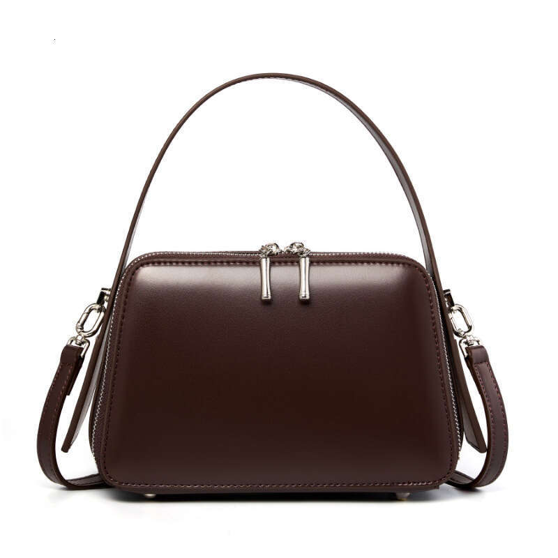 New Genuine Leather Niche Design Ear Hanging Small Square Bag Women Versatile Handheld Eaves Commuter Crossbody Luxury Casual Mini Shoulder Purse SENY