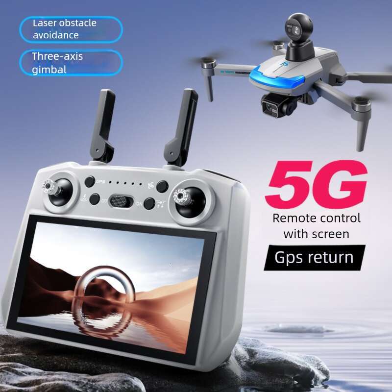 S185 Drone with 3-Axis Gimbal GPS Intelligent Positioning 7.2 Inch Touch Screen Remote Control 4K HD Aerial Photography Foldable Quadcopter RC Aircraf