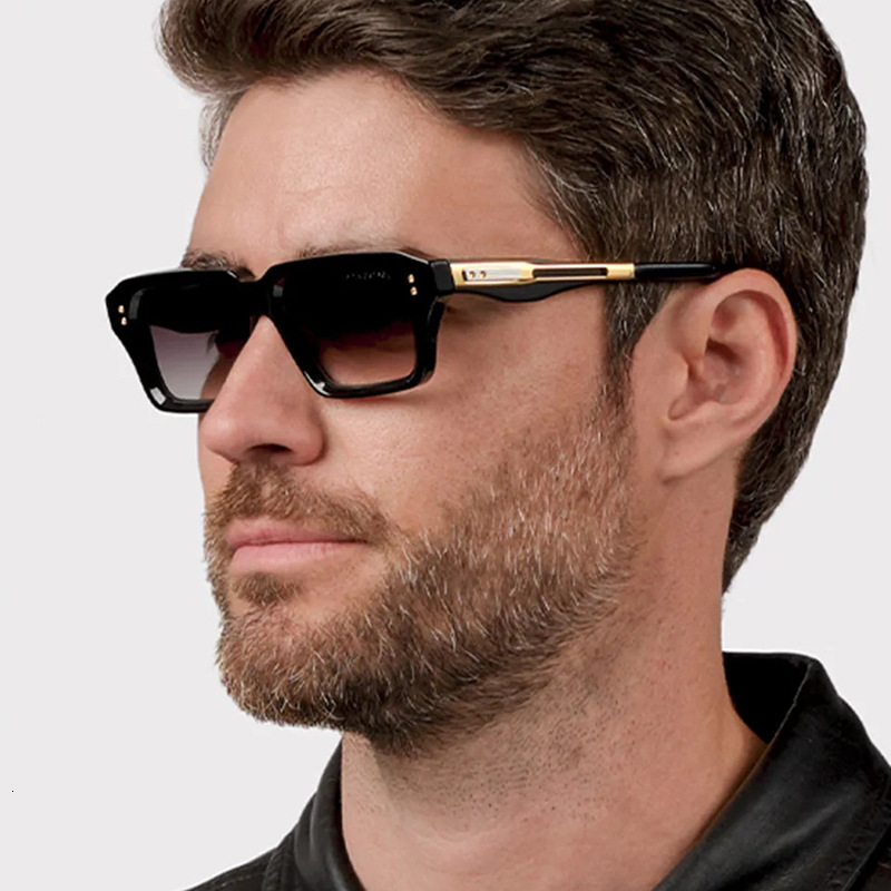 Retro Minimalist Designer Sunglasses Luxury Men's Business New Style Personalized Square Frame Sunglasses Trendy Sun Shading Outdoor Sports Cycli