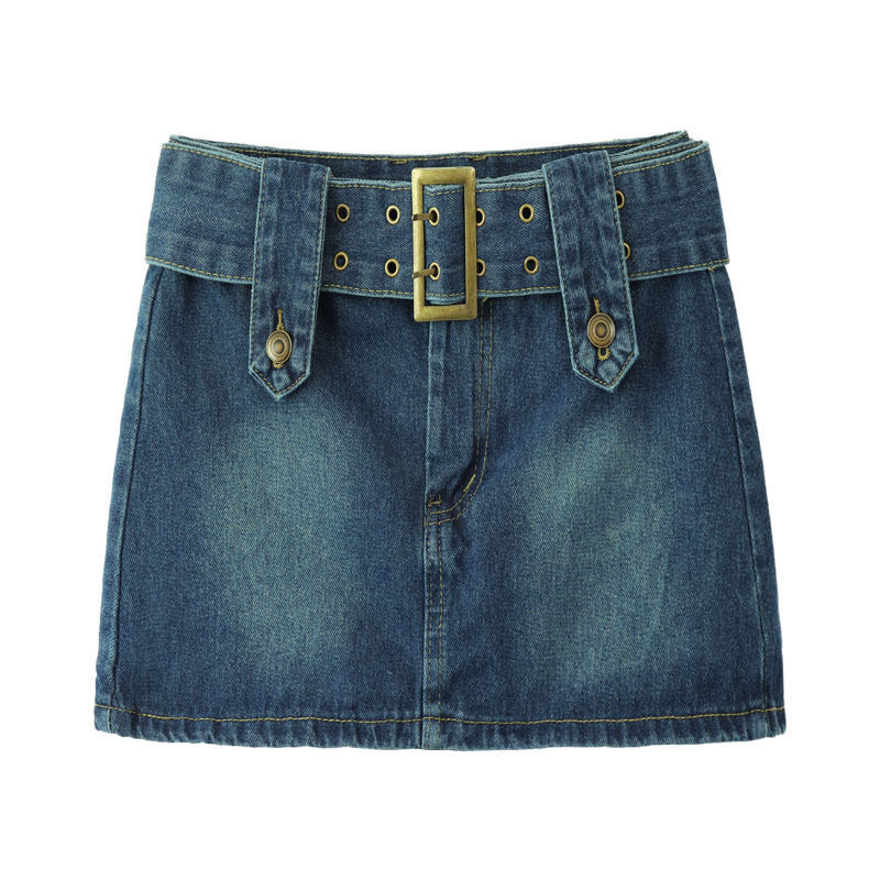 Summer Spicy Girl A Line Hip Wrapped Designer Skirt Anti Exposure High Waist Slim Denim Mini Skirt Fashion White Casual Daily Streetwear Trendy Half S
