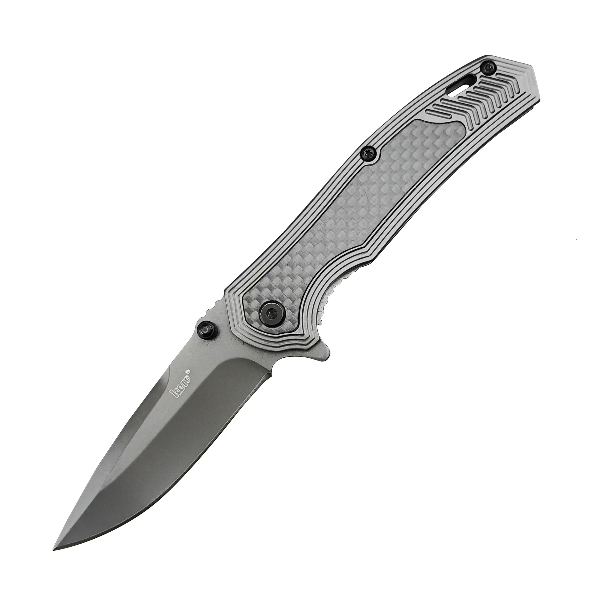8310 Pocket Folding Knife High Hardness 420 Steel Inlaid Carbon Fiber Handle Camping Outdoor Survival Fishing Hunting EDC Tool